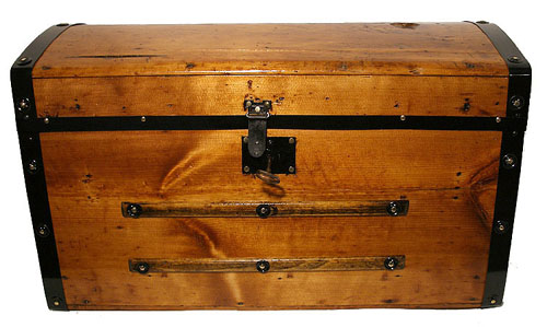 Vintage Leather Steamer Trunk - Wonderful English Luggage Case
